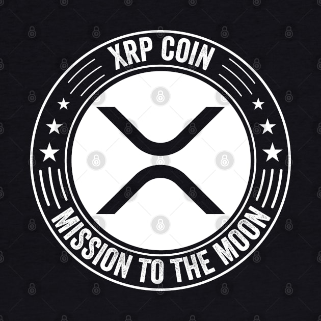 Vintage Ripple XRP Coin To The Moon Crypto Token Cryptocurrency Wallet HODL Birthday Gift For Men Women by Thingking About